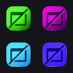 Blocked four color glass button icon