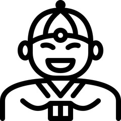 chinese boy outline icon
