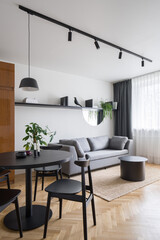 Nice living room with dining table