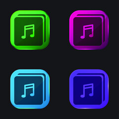 Album four color glass button icon