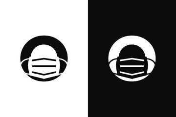 Letter O use face mask. Very suitable in campaign for health fighting coronavirus. Also for icon, symbol and many more.