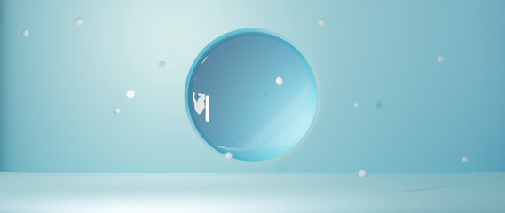 3D rendering of background. showcase product. Blank scene showcase mockup with empty round stage.