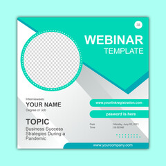 Template Seminar, Template Instagram posts simple design webinar, online instagram meeting flyer