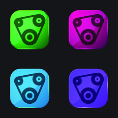 Belt four color glass button icon