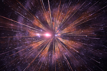 High-energy particles explosion.