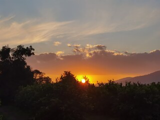 sunset in the mountains