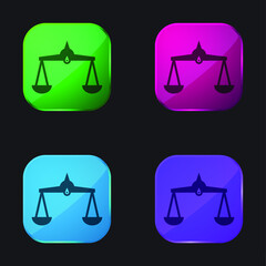 Balance four color glass button icon