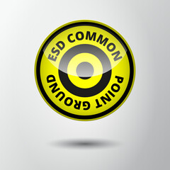 Ground icon, sign. Electrical symbol isolated. ESD, EPA. Common ground point. Electrostatic protected area. Vector Illustration. EPS10.