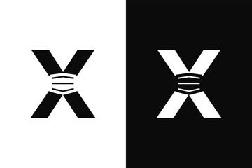 Letter X use face mask. Very suitable in campaign for health fighting coronavirus. Also for icon, symbol and many more.