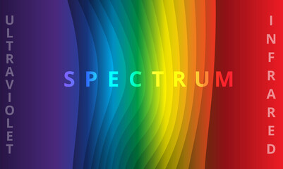 Abstract colorfull background. Rainbow. Visible spectrum. Childish design template. Vector Illustration. EPS10. Spectral flowing waves. Design element for technology, science or modern concept.