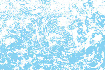 Grunge texture. Ocean background. Blue water pattern for concept cleanliness. Sea texture. Clean suds. Abstract irregular soap foam for design prints. Soapy backdrop. Blue liquid surface. Vector