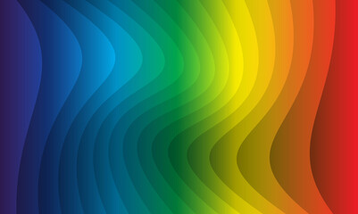 Abstract colorfull background. Rainbow. Visible spectrum. Childish design template. Vector Illustration. EPS10. Spectral flowing waves. Design element for technology, science or modern concept.