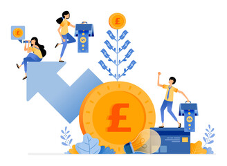 Vector Design of increase and get additional investment value. good returns in financial bank interest and deposits. illustration Can be for websites, posters, banners, mobile apps, web, social media