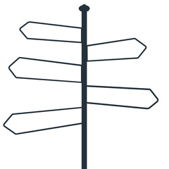 Empty direction signs stock vector illustration.