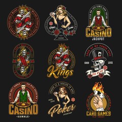 Fototapeta premium Gambling vintage labels