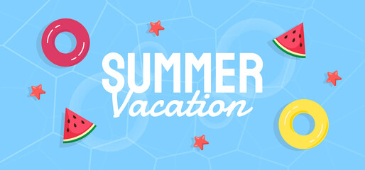 Summer banner template vector illustration for social media