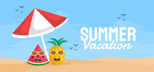 Summer banner template vector illustration for social media