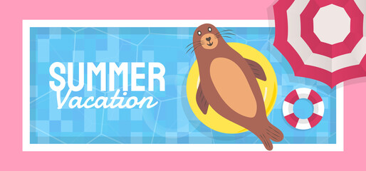 Summer banner template vector illustration for social media