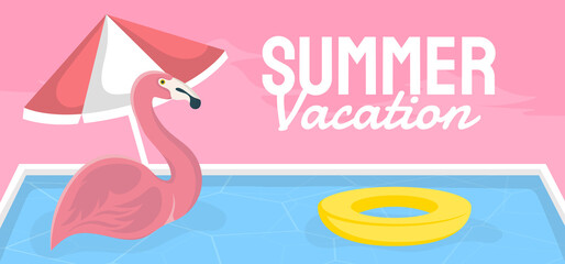 Summer banner template vector illustration for social media