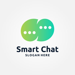 Smart Chat Logo Template Design. Vector illustration