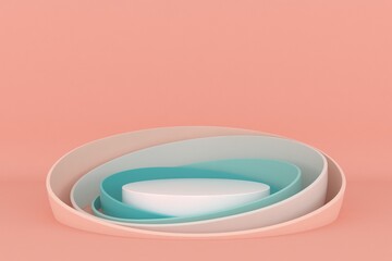 Abstract minimal scene, pastel color design for cosmetic or product display podium 3d render.	