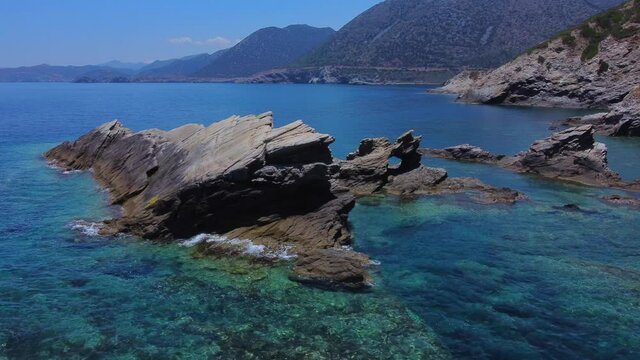 Evita beach cliffs drone footage