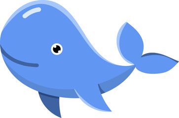 Cute vector cartoon whale 