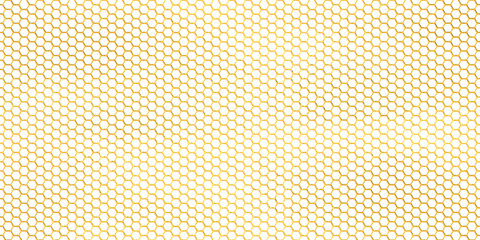 Obraz premium Golden hexagon lines seamless pattern, vector geometric background