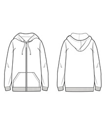 hoodie with zipper and hood anorak sweatshirt sport jacket © alena