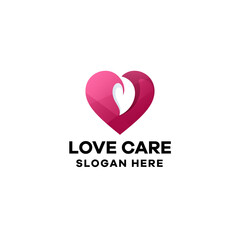 Love Care Gradient Logo Template