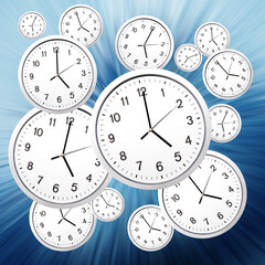 many clocks, time concept