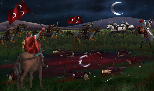armored cavalry attacking each other