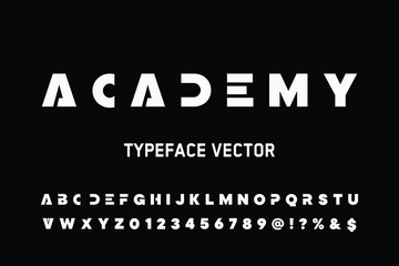 minimal font, typeface design, white and black style ,grunge vector background