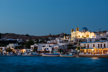 Fototapeta na wymiar The port of the Greek island of Lipsi in the Dodecanese archipelago