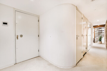 A empty corridor designed in minimalistic style