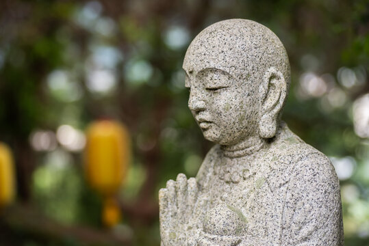 stone statue of Earth Store Bodhisattva(kṣitigarbha bodhisattva)