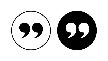 Quote icon set. Quotation mark symbol.