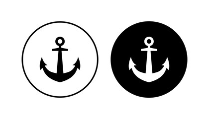 Anchor icon set. Anchor symbol logo. Anchor marine icon.