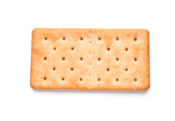 Tasty cracker on white background