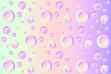 Colorful 3d gradient bubbles. Water drops on the window on a rainy day vector illustration. Smooth and matt.