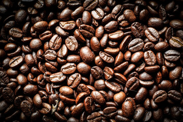 Roasted Coffee Beans background texture. 