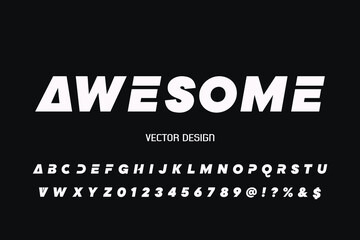 Fototapeta na wymiar minimal font, typeface design, white and black style ,grunge vector background