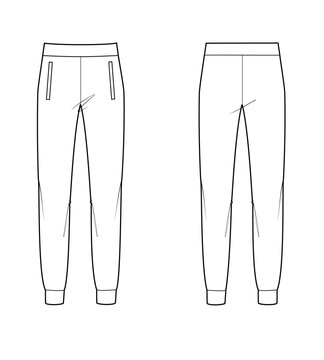 Pantalon de jogging pour homme. modèle à dessin mode plat. Illustration  technique de la mode. Cordon de serrage avant. Ourlet élastique Image  Vectorielle Stock - Alamy