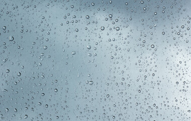 water drops on blue background