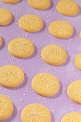 cookies on a purple background