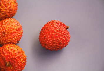 Chinese Lychee put on background,