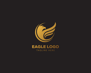 eagle logo creative emblem design eagle gold