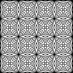  Vector geometric pattern. Repeating elements stylish background abstract ornament for wallpapers and backgrounds. Black and white colors.