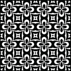  Vector geometric pattern. Repeating elements stylish background abstract ornament for wallpapers and backgrounds. Black and white colors.