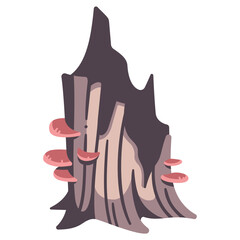 stump with mushroom icon